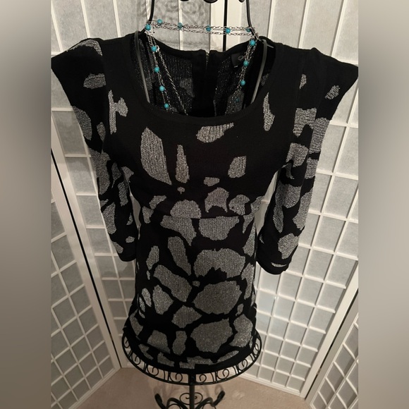 BEBE ADDICTION Lurex Animal Sweater Dress NWT - Picture 3 of 8